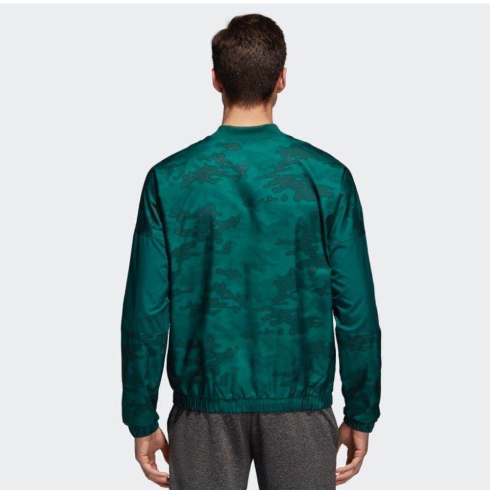 NWT Adidas Woven Lightweight Bomber training Jacket Men’s Small Camo Green black - Picture 3 of 13